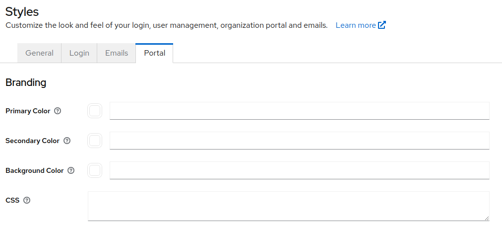 Keycloak Phase Two Portal legacy color fields in the admin UI